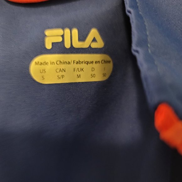 BNP PARIBAS OPEN Fila Windbreaker Jacket Size s Blue Full Zip Long Sleeve - Picture 2 of 9